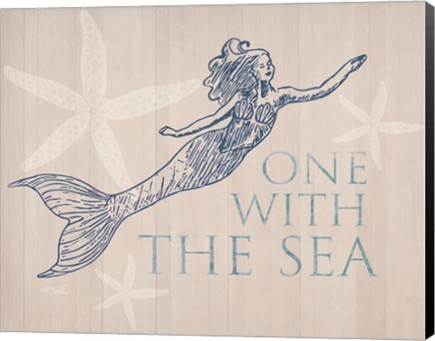 Framed Mermaid At One with the Sea Print