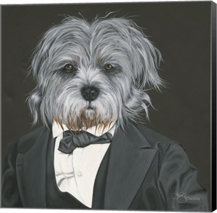 Framed Dog in Suit Print