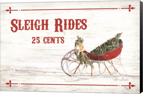 Framed Sleigh Rides 25 Cents Print