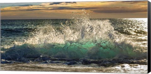 Framed Wave Crashing on the Beach, Kauai Island, Hawaii (detail) Print