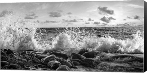 Framed Waves Crashing, Point Reyes, California (detail, BW) Print