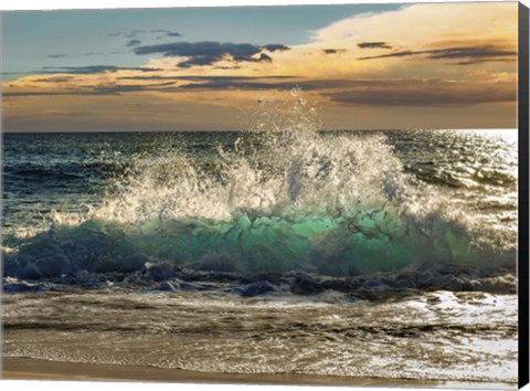 Framed Wave Crashing on the Beach, Kauai Island, Hawaii Print