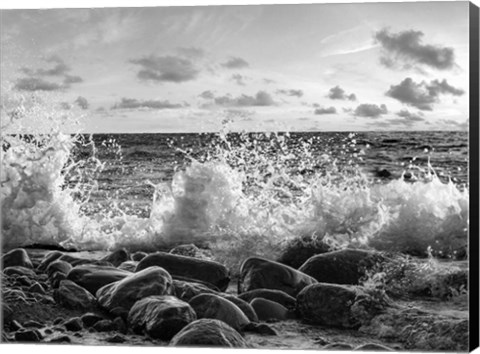 Framed Waves Crashing, Point Reyes, California (BW) Print