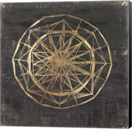 Framed Golden Wheel II Print