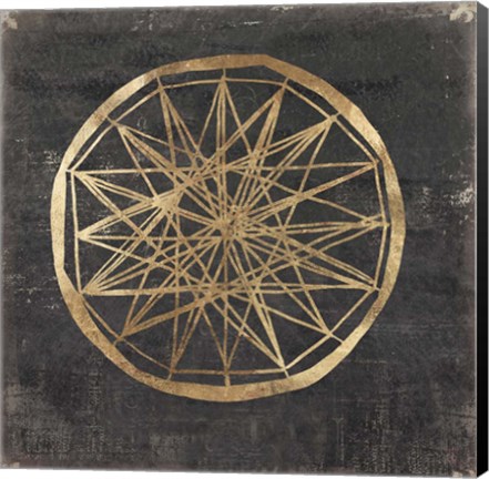 Framed Golden Wheel III Print