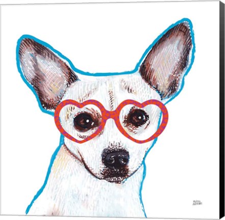 Framed Bespectacled Pet I Print