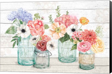 Framed Pastel Flower Market I Print