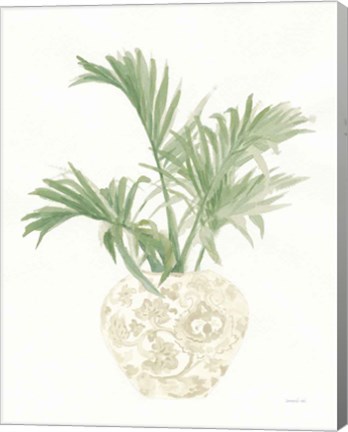 Framed Palm Chinoiserie II Sage Print