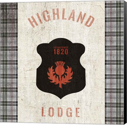 Framed Tartan Lodge Shield I Print