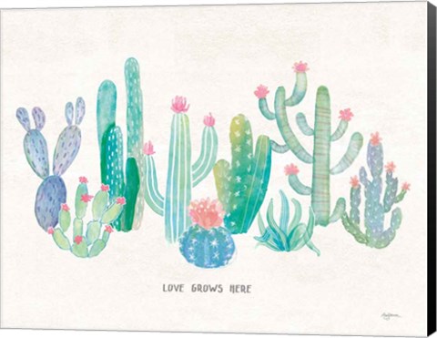 Framed Bohemian Cactus I Love Print