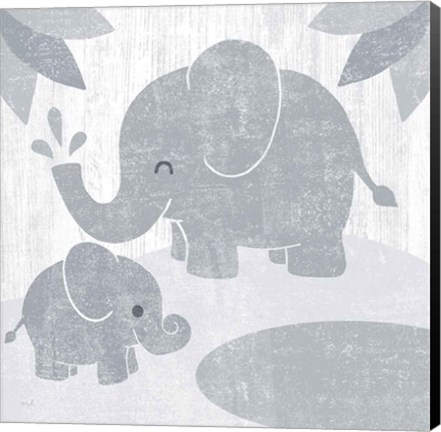 Framed Safari Fun Elephant Gray no Border Print