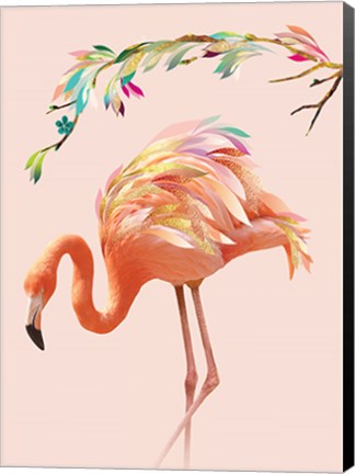 Framed Flamingo and Garland Print