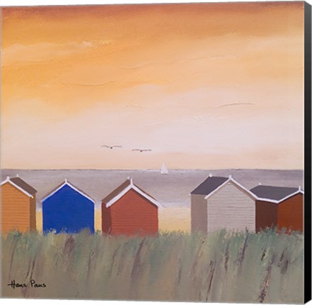 Framed Beach Huts Print