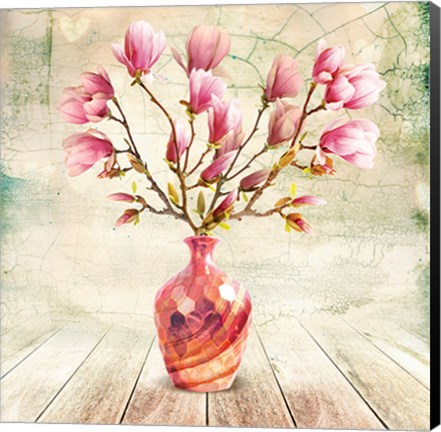 Framed Magnolia Copper Vase Print