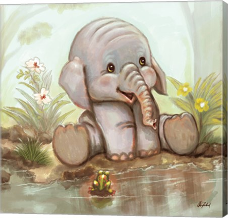 Framed Baby Elephant Print