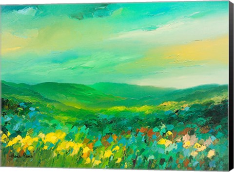 Framed Green Landscape Print