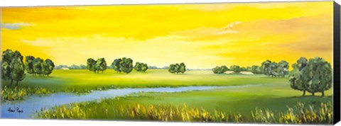 Framed Landscape with River Print