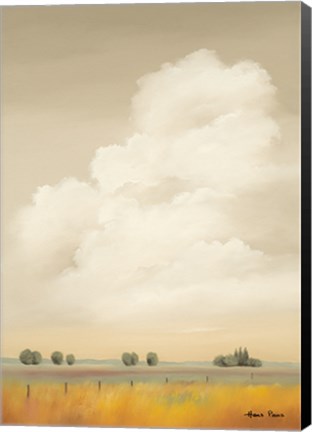 Framed Meadow with Fence Print