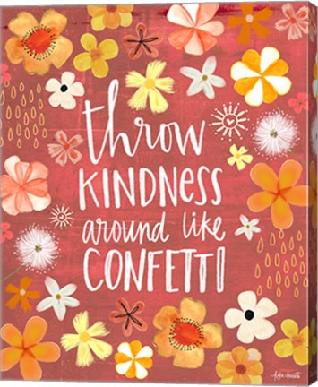 Framed Throw Kindness Like Confetti Print