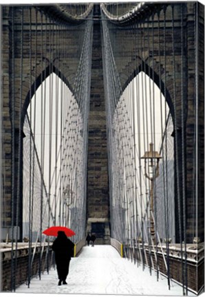 Framed Brooklyn Bridge Meets Red Print