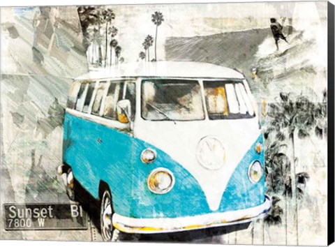 Framed Hippie Van Print