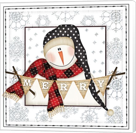 Framed Merry Snowman Print