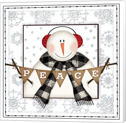 Framed Peace Snowman Print