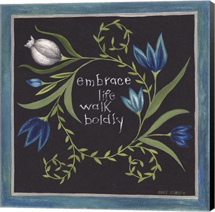 Framed Blue Flowers III Print