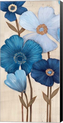 Framed Fleurs Bleues I Print