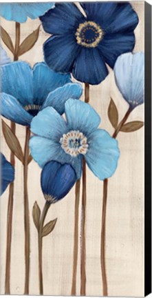 Framed Fleurs Bleues II Print