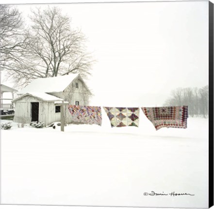 Framed Quilts in Snow Print