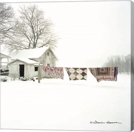 Framed Quilts in Snow Print