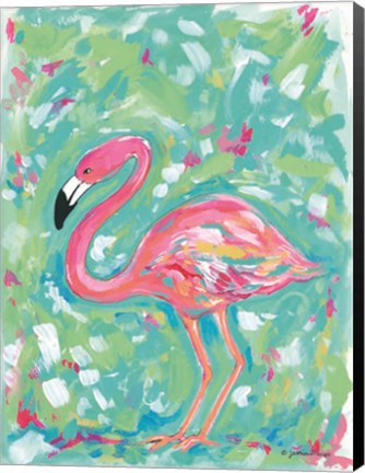 Framed Summer Flamingo Print