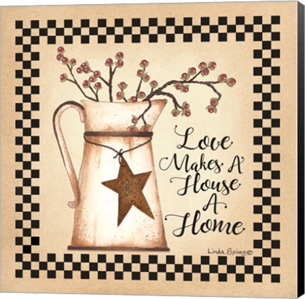 Framed Love Makes a House a Home Print