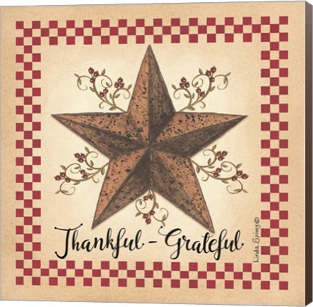 Framed Thankful Grateful Barnstar Print