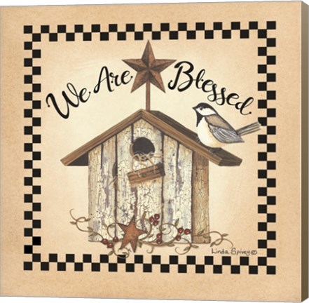 Framed We Are Blessed Birdhouse Print