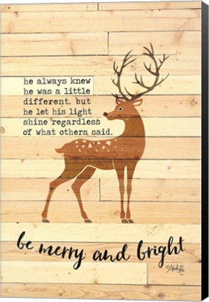 Framed Be Merry and Bright Deer Print