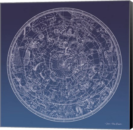 Framed Constellations Map II Print