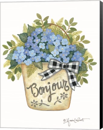 Framed Hydrangeas Bonjour Print