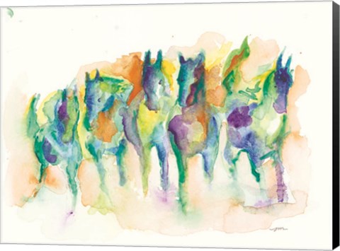 Framed Watercolor Horses Print