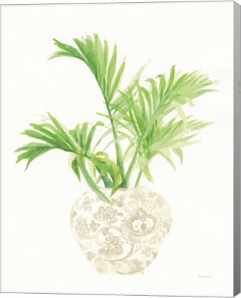 Framed Palm Chinoiserie II Cream Print