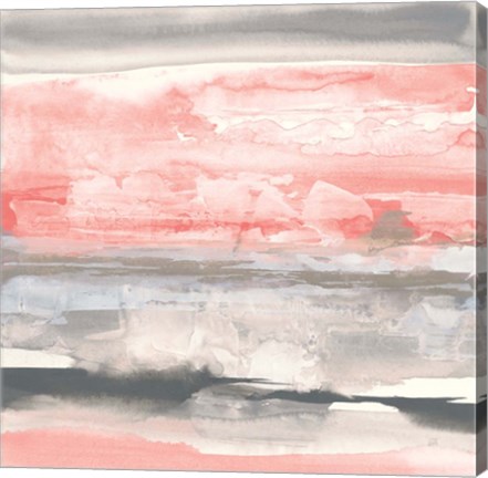 Framed Charcoal and Coral II Print