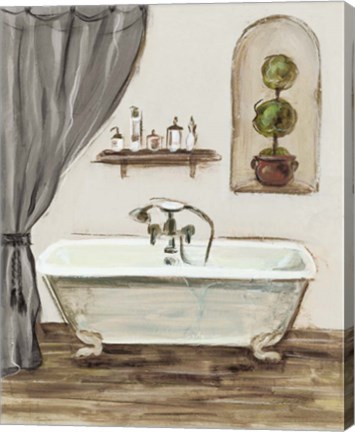 Framed Tuscan Bath I Greige Print