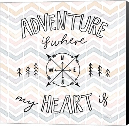 Framed World Traveler III Chevron Print