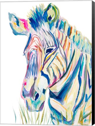 Framed Colorful Zebra Print