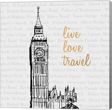 Framed Live Love Travel Print