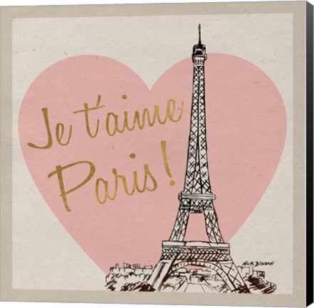 Framed Je t&#39;aime Paris! Print