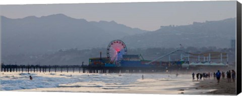 Framed Ferris Wheel on Beach Print