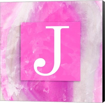 Framed Watercolor Agate Monogram (J) Print