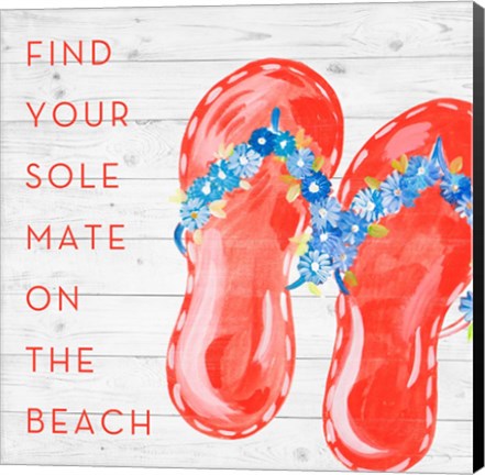 Framed Find Your Sole Mate on the Beach Print